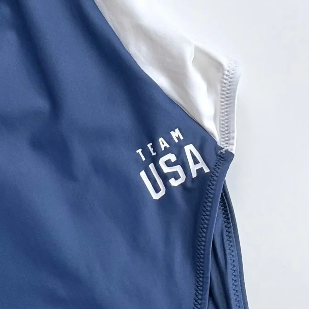 SKIMS Navy and White Team USA One-Piece Swimsuit